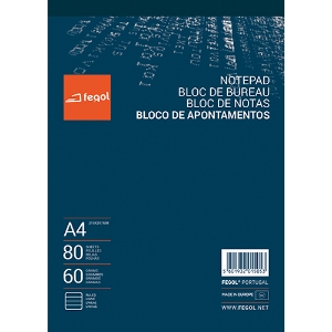 Imagem de BLOCO APONTAMENTOS A4 FEGOL 80FOLHAS PAUTADO