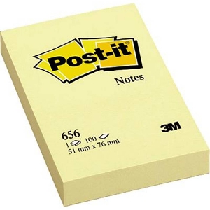 Imagem de BLOCO DE NOTAS ADERENTES POST-IT 51X76 656 AMARELO 100FOLHAS