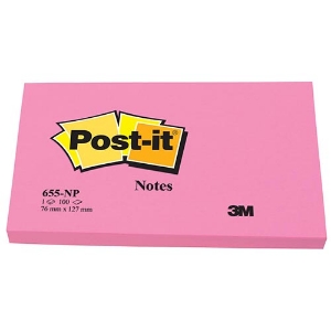 Picture of BLOCO DE NOTAS ADERENTES POST-IT 76X127 655N FUCSIA NEON 100FOLHAS
