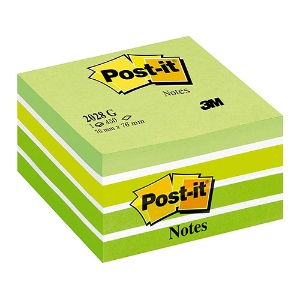 Imagem de CUBO BLOCO DE NOTAS ADERENTES POST-IT 76X76 2028G VERDE PASTEL 450FOLHAS