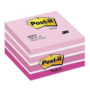Picture of CUBO BLOCO DE NOTAS ADERENTES POST-IT 76X76 2028P ROSA PASTEL 450FOLHAS