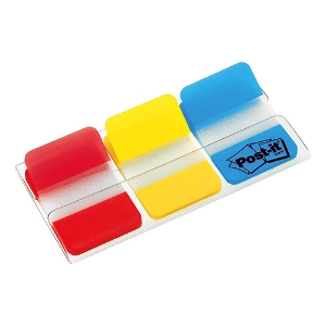 Imagem de INDEX ADERENTE POST-IT 686-RYB 1"PLG.RIGIDO (BLISTER 3CORES)