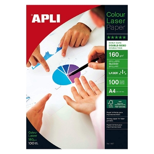 Imagem de PAPEL FOTOG. A4 160GR APLI 11817 GLOSS 2F LASER (CX.100F)