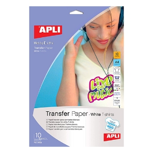 Imagem de PAPEL TRANSFER A4 APLI 04128 T-SHIRT BRANCA (EMB.10F)