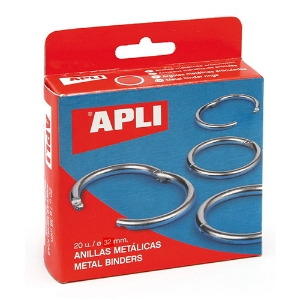 Imagem de ANILHAS METAL PARA ENCADERNAÇÃO 32MM APLI Nº3 REF.00453 (CAIXA 20 UNI)