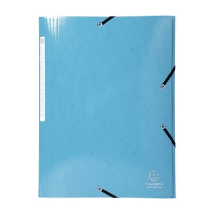 Imagem de CAPA COM 3 ABAS E ELÁSTICOS A4 CARTOLINA BRILHANTE 425GR EXACOMPTA AZUL TURQUESA (55827E)