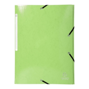 Imagem de CAPA COM 3 ABAS E ELÁSTICOS A4 CARTOLINA BRILHANTE 425GR EXACOMPTA VERDE ANIS (55823E)