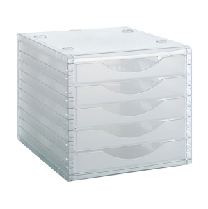 Picture of DISTRIBUIDOR 5 GAVETAS ARCHIVO2000 4005TL CS CRISTAL TRANSLÚCIDO