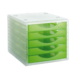 Imagem de DISTRIBUIDOR 5 GAVETAS ARCHIVO2000 4005 KW TL CRISTAL/VERDE