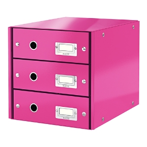 Picture of DISTRIBUIDOR 3 GAVETAS LEITZ WOW 60480023 ROSA