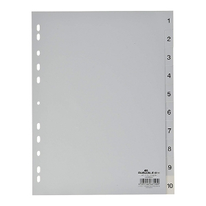Imagem de SEPARADOR PP A4 10 POSIÇOES DURABLE 6511 NUMERADO CINZA