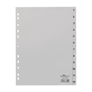 Picture of SEPARADOR PP A4 12 POSIÇOES DURABLE 6512 NUMERADO CINZA