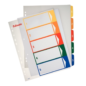 Picture of SEPARADOR PP A4 5 POSIÇOES ESSELTE 100211 IMPRIMIVEL
