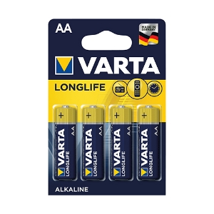 Imagem de BLISTER COM 4 PILHAS ALCALINAS AA LR06 1.5V VARTA LIFE EXTRA (4106)