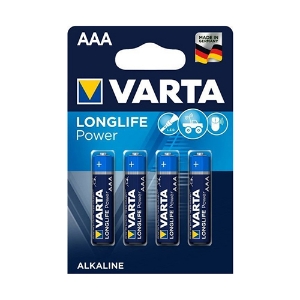 Imagem de BLISTER 4 PILHAS ALCALINAS AAA LR03 1.5V VARTA LONGLIFE POWER (4903)