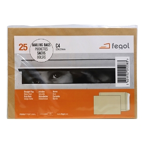 Imagem de EMB.25 SACOS FEGOL C/4 229X324 KRAFT 90GR ADES.