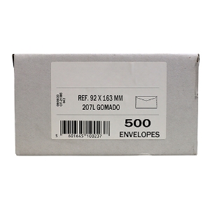 Imagem de ENV. AMERICANO 92X163MM BRANCO P.BICO 31L/207L (CX.500UDS)