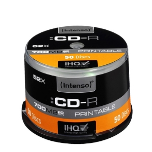 Picture of BOB.50 CD-R 700MB/80M. PRINTABLE INTENSO (1801125)