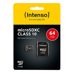 Imagem de CARTAO MEMORIA MICRO SDHC 64GB INTENSO C/ADAP. 3413490