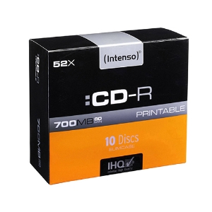 Imagem de CD-R 700MB/80M. PRINTABLE INTENSO (1801622) (CX.SLIM)