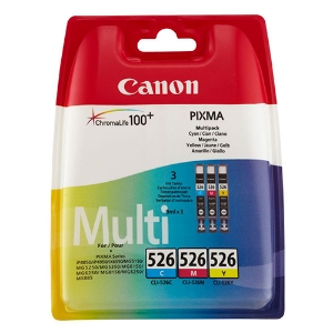 Imagem de MULTI-PACK TINTEIRO ORIGINAL CANON CLI-526 CORES (C/M/Y)