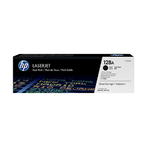 Imagem de PACK DUPLO TONER ORIGINAL HP 128A CE320AD PRETO 2 X 2000PAG.