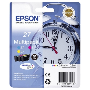 Imagem de TINTEIRO ORIGINAL EPSON T2705 Nº27 PACK 3 CORES (C/M/Y)