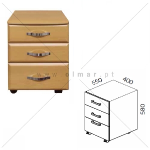 Picture of BLOCO RODADO C/3 GAVETAS STR-F54 FAIA (550X400X580MM)