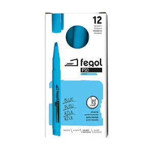 Picture of CAIXA 12 MARCADORES FLUORESCENTES FEGOL JUNIOR F50 AZUL