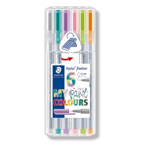 Picture of CAIXA 6 MARCADORES STAEDTLER TRIPLUS FINELINER 334 SB6CS1 PASTEL