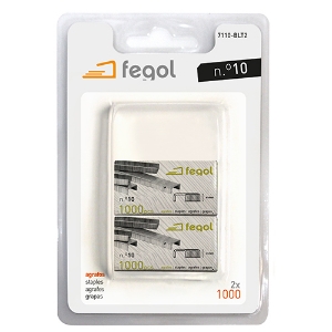 Imagem de BLISTER 2 CAIXAS 1000 AGRAFES Nº10 FEGOL (7110-BLT)