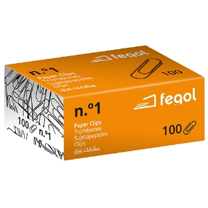 Imagem de CX.100 CLIPS ZINCADOS FEGOL Nº1