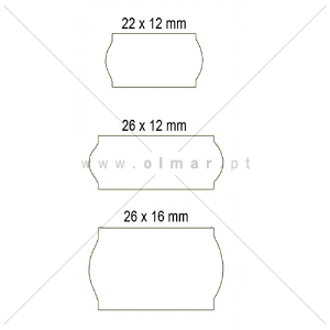 Imagem de ROLO ETIQUETAS 22X12MM AD2 CANTOS REDONDOS BRANCO (1500UNI)