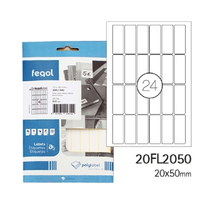 Imagem de ETIQ. FEGOLABEL A5 20X50 BRANCA 20FL2050 (CART.20F/480UDS)