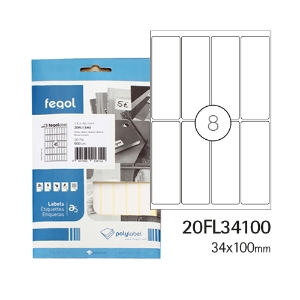 Imagem de ETIQ. FEGOLABEL A5 34X100 BRANCA 20FL34100 (CART.20F/160UNI)