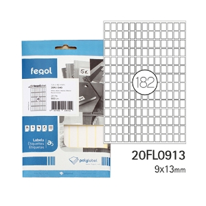 Picture of ETIQ. FEGOLABEL A5 9X13 BRANCA 20FL0913 (CART.20F/3640UNI)