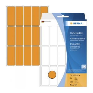 Imagem de ETIQUETAS HERMA A5 20X50MM LARANJA NEON 2414 (CARTEIRA 32FOLHAS/480ETIQ)