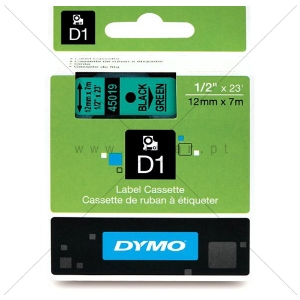 Picture of FITA DYMO D1 12MMX7MT PRETA/VERDE 45019/S0720590