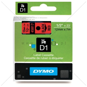 Imagem de FITA DYMO D1 12MMX7MT PRETA/VERMELHA 45017/S0720570