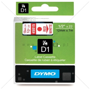 Imagem de FITA DYMO D1 12MMX7MT VERMELHA/BRANCA 45015/S0720550