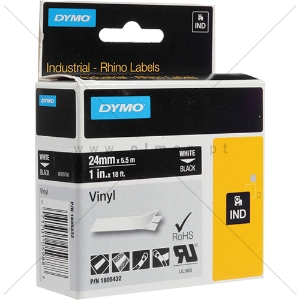 Imagem de FITA RHINO ID1 VINIL 24MMX5.5MT PRETA/BRANCA (1805432)