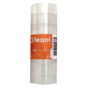 Imagem de ROLO FITA ADESIVA 19MMX33MT FEGOL TRANSPARENTE (ACORDEÃO)