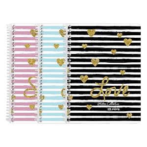 Picture of CADERNO ESPIRAL A5 60FOLHAS PAJORY GLITTER XADREZ