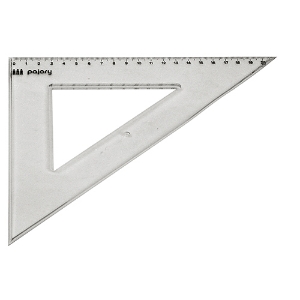 Imagem de ESQUADRO 45º/21CM PAJORY E-14CM PLÁSTICO CRISTAL (10-14)