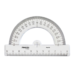 Imagem de TRANSFERIDOR 180º/10CM ARISTO PLÁSTICO TRANSPARENTE (AR23301)