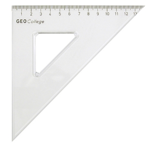Imagem de ESQUADRO 45º/20CM ARISTO GEOCOLLEGE E-14CM TRANSPARENTE (AR23420)